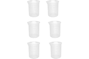 SAIM 8.45 oz Transparent Lab Measuring Cup, 250ml Plastic Beaker Cups PP Measuring Cup for Kitchen for Science Experiment, Liquid Measuring 6 Packs