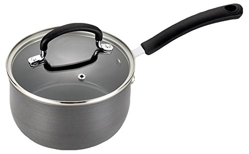 T-fal E78924 Precision Hard Anodized Nonstick Ceramic Coating PTFE PFOA and Cadmium Free Scratch Resistant Dishwasher Safe Oven Safe Sauce Pan Cookware, 3-Quart, Black