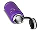 Swig Savvy Sports Water Bottle, Vacuum Insulated Stainless steel, Double Wall, Wide mouth 2 Leakproof Lids, Storage Sleeve - 32oz (Purple)