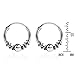AeraVida Twist Bali Bead 14mm Hoop .925 Silver Earrings | Minimalist Sterling Silver Hoop Earrings | Casual Earrings for Women | Hoop Earrings Set | Gift for Daughter