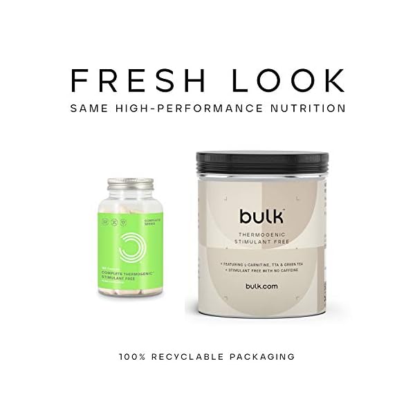 Bulk Thermogenic Stimulant Free, Pack of 180, Packaging May Vary