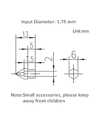 10 boquillas extrusoras para impresora 3D MK8 para Creality Ender 3 Ender5 CR-10 CR-10S S4 S5 Anet A8 5 de diferentes tamaños: 0.008 in, 0.016 in, 0.024 in, 0.031 in, 0.039 in