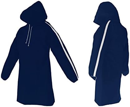 Waterproof Rain Poncho for Men &amp; Women by AllWeatherWare – Lightweight, Breathable Rain Gear Pullover – Reusable &amp; Foldable Adults Coat - Ideal For Outdoors &amp; Sports Events | Blue, Large