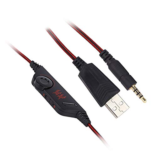 Dalkeyie G9000 Over-Ear Gaming Headset 3.5mm Game Headphone Earphone with Microphone LED Light for Laptop Tablet Mobile Phones Headband - Thumbnail 7