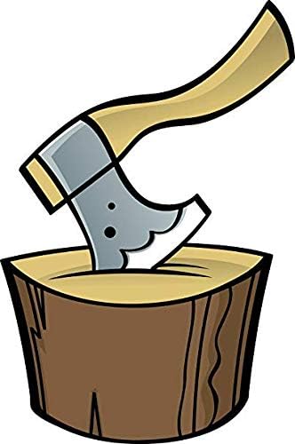 Amazon Com Lumberjack Axe In Tree Stump Cartoon Truck Car Bumper Sticker Vinyl Decal 5 Automotive