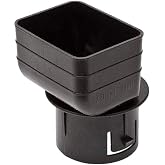 2"x3" Black Downspout Adapter to 3" Drain Pipe &ndash; 2x3 Downspout &amp; Gutter Connector &ndash; Fits PVC, SDR, Schedule 40 &amp; Corrugated Drain Tile &ndash; Roof Runoff, Yard &amp; Landscape Drainage &ndash; Made in USA