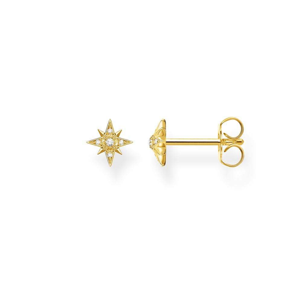 THOMAS SABO Single ear stud star gold 925 Sterling Silver, 18k Yellow Gold Plating