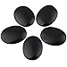 Rockcloud Oval Worry Stones,Palm Pocket Stone,Healing Crystal Chakra Therapy Geometry,Black Obsidian,Pack of 5
