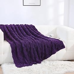 Linecooo Deep Purple Fleece Throw Blanket