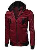 Youstar Men's Fine Quality Comfrotable Fleece Hooded Jacket Coat