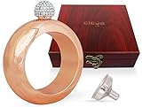 Women Bracelet Hidden Liquor Flask w/ Luxury Gift Box, Rhinestone lid, Funnel by ELEGA (Rose Gold polish) | Novelty Jewelry Gift for Wife/Girlfriend | Stainless Steel Bangle Alcohol Booze Wine Beer