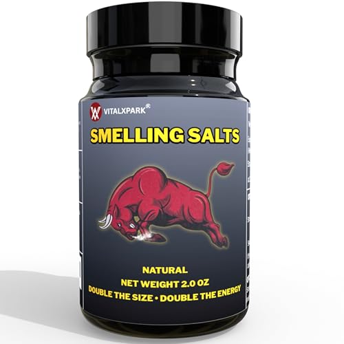 Smelling Salts Ammonia Inhalant Salts Strong Wake Up Long Lasting Enhanced Pre-Activated Potent Smelling Salt for Athletes in Hockey, Weightlifting and Powerlifting 2 OZ