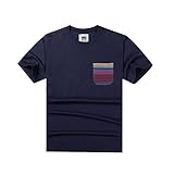 Men's Jacquard Pocket Crew-Neck T-Shirt Short Sleeve Tee Shirt Pocket Pocket Tee