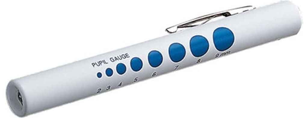 EMI White Bright LED Disposable Pen Light Diagnostic Medical Penlight with Pupil Gauge - 6 Pack