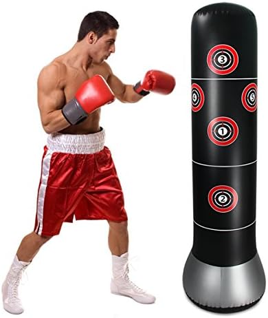 bouti1583 Inflatable Fitness Punching Bag Freestanding Boxing Target Bag 63 Inches Tall