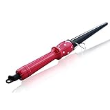 Ceramic Conical Curling Wand,Tapered Clipless Curling Iron with 1/2 inch to 1 inch Barrel- Professional Salon Performance Fast Heat-up Hair Curler with Tourmaline Negative Ion Technology, Pink