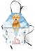 Ambesonne Golden Retriever Apron, Dog Washing in Bathtub Cartoon Foam and Soap Hygiene, Unisex Kitchen Bib Apron with Adjustable Neck for Cooking Baking Gardening, Pale Blue Pale Orange Coral