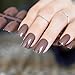CoolNail Coffee Brown False Nails Tip Chocolate UV Effect Fake Nail Full Cover Medium Length Square ABS Artificial DIY Nail Manicure
