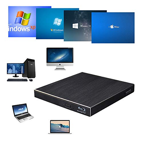 Blu Ray External 3D Drive, USB 3.0 & Type C Optical Blu Ray Portable