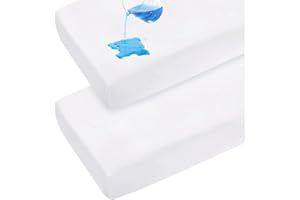 Waterproof Crib Fitted Mattress Protector: 2 Pack Toddler and Baby Crib Mattress Protector Cover - Premium Soft Fitted Crib S