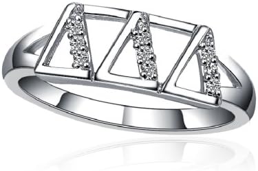Delta Delta Delta Horizontal Silver Ring