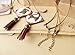 Sovenny 50 Pieces 1.5mm Brown Waxed Necklace Cord with Bronze Chain Lobster Clasp for Bracelet Necklace and Jewelry Making