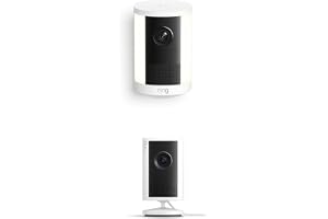 Ring Spotlight Cam, Battery (newest model), White with Indoor Cam Plus, White