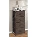 mDesign Vertical Dresser Storage Tower - Sturdy Steel Frame, Wood Top, Easy Pull Fabric Bins - Organizer Unit for Bedroom, Hallway, Entryway, Closets - Textured Print - 4 Drawers - Espresso Brown