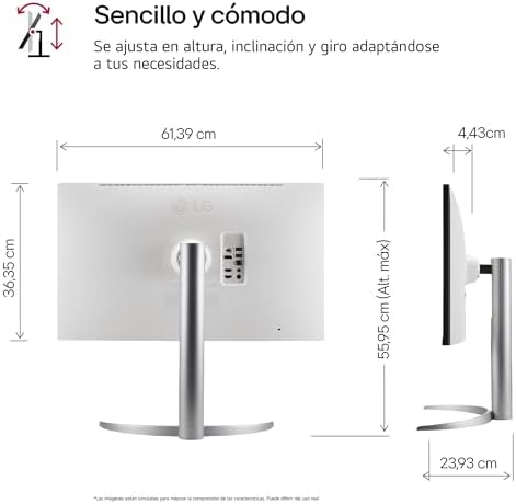 Lg 27uq850v-w - monitor ultrafine, 27 polegadas, 16: 9, 3840x2160, hdmix1, amd freesync, classificação f, usb-c, 5 ms nano ips, branco