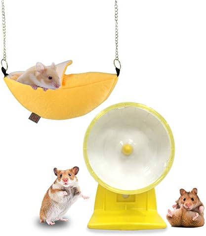 Palmula Hamster Exercise Wheel Silent Spinner,Banana Hamster Bed for Mice and Other Small Animals
