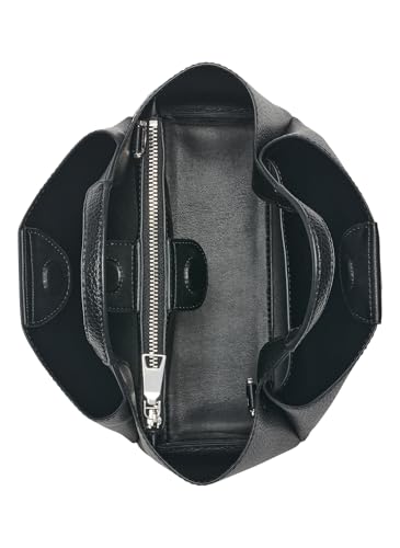 Willa Mini Satchel 100% Poliuretano, da donna, S, Nero e argento, Small