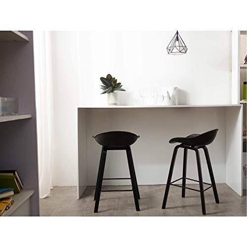 Damiware Romeo Barstuhl - Holzrahmen/Kunststoff - Farbe Schwarz - Barhocker für Hausbar oder Tresen - Bar Stuhl - 65cm – Bild 7