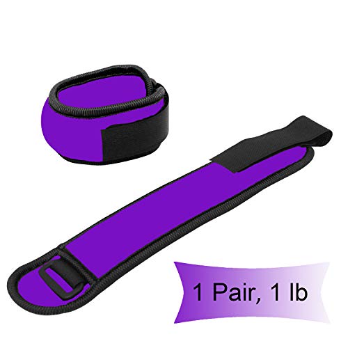 Wesoke Durable Ankle/Wrist Weights, Adjustable Straps, Mini Hand Leg Arm Cuff Weight Set for Women Men Kids Children Fitness Dancing Exercise Gym Workouts Aerobics (1 Pair, 1lb 2lb)