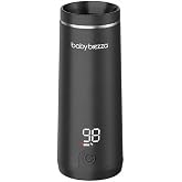 Baby Brezza Portable Baby Bottle Warmer - Breastmilk + Formula Safe, Black | 3x Faster Travel Warming, Up to 8 Bottles with 4