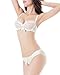 Ruzishun Women's push up bra transparent thin embroidery Underwear Set