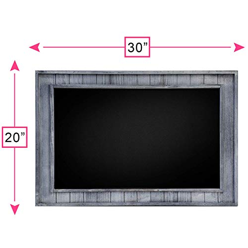 Large Decorative Chalkboard Framed by Rustic Gray Inset Frame 20 x 30