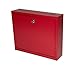 Adir Metal Suggestion Box with Lock and Slot, Wall Mount Deposit Box for Payments and Checks, Office Mail Box for Employees, Mailbox for House, Safe Drop Box with Keys - 3x10x12 Inch Red