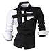 jeansian Men's Slim Fit Long Sleeves Casual Button Down Dress Shirts 8397