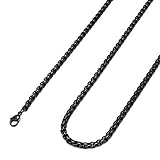 FIBO STEEL 4MM Stainless Steel Mens Womens Necklace Rolo Cable Chain, 24 inches