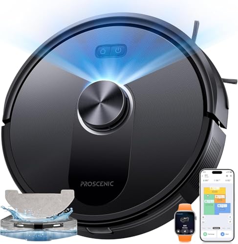 Proscenic Q10 Robot Vacuum Cleaner with Mapping, Robot Flooring 10000Pa 200min, LiDAR Smart, APP Control/Alexa/WiFi/Siri/IFTTT, Ideal for Home Cleaning/Animal Hair
