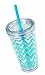 Copco 2510-0433 Minimus Chevron Tumbler with Straw, 24-Ounce, Cyan Blue