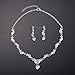 LILIE&WHITE Clear Crystal and Cubic Zircon Necklace and Earrings Jewelry Set for Wedding, Prom, Bridesmaids or Mother of Bride