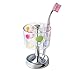 InterDesign Doodle Toothbrush Holder Stand for Bathroom Vanity Countertops - Clear/Chrome