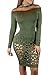 Pretid Women Off Shoulder Burning Hole Hollow Out Flowers Bandage Dress