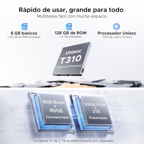 Luzglo P10 Tablet Android 16, Tablet 10 Pulgadas 48GB RAM+128GB ROM/2TB TF, Gemini AI, 90Hz Screen, 7000mAh, 5W OTG, 5G WiFi, Face ID, OTG, GPS, 3.5mm, Widevine L1, Tableta con Teclado y Lapiz, Azul