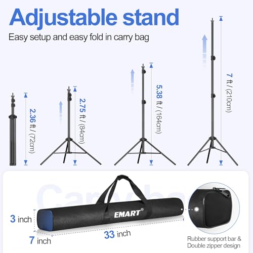 EMART Backdrop Stand Kit, 10x7ft (WxH) Adjustable Photo Backdrop Stands Kit for Parties with Carrying Bag, Photography Background Support Frame for Video Studio Photoshoot Banner Holder