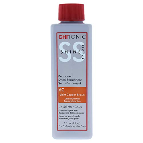 CHI Ionic Shine Shades Liquid Hair Color for Unisex, 6C Light Copper Brown, 3 Ounce CHI Ionic Shine Shades Liquid Hair Color for Unisex, 6C Light Copper Brown, 3 Ounce