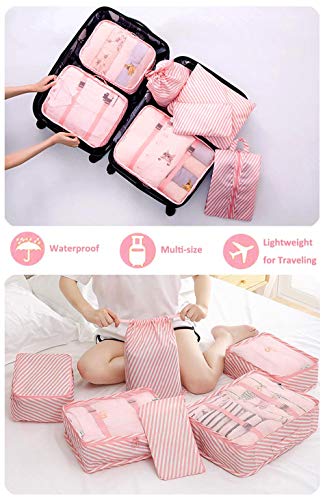 image for PACTIVE Packing Cubes for Travel, 6/7/8/9 Set Luggage Organizer With S