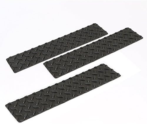 Rubber Stair Treads - Adhesive Backed Non-slip Weatherproof Traction Aids - Set of 3