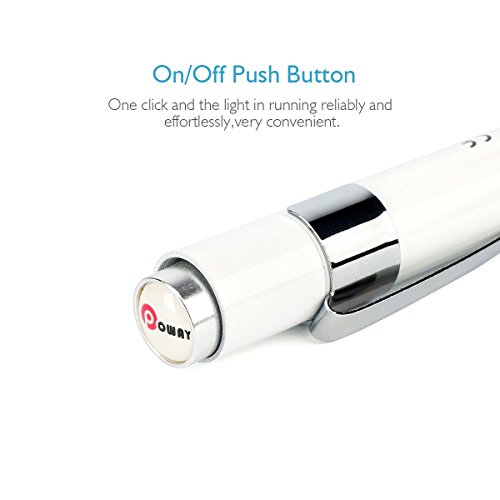 Opoway Nurse Penlight LED Medical Pen Light with Pupil Gauge Measurements for Nursing Students Doctors Stethoscope Medical Occasion with Durable Batteries Free, White, 2 Piece